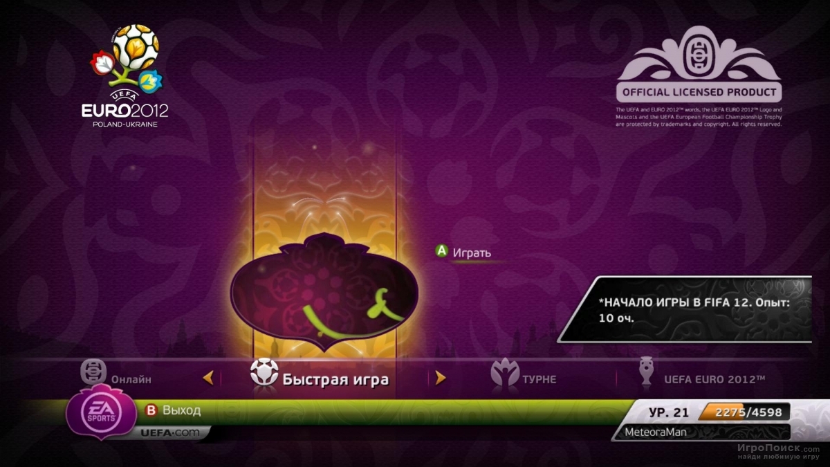Скриншот к игре UEFA Euro 2012